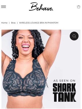 Behave Wireless Lounge Bra in Phantom Size 30-32
